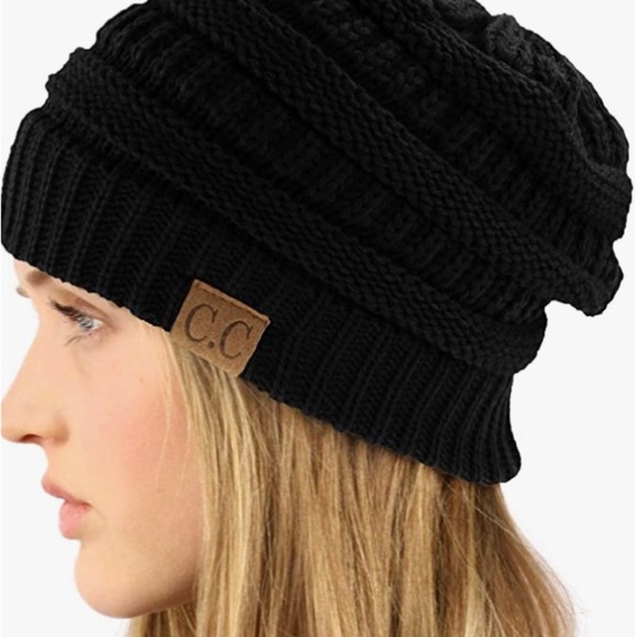 C.C. Beanie Thick Soft Knit Beanie Cap Hat Warm ChunkyStretch Beanie Skully - Picture 5 of 6